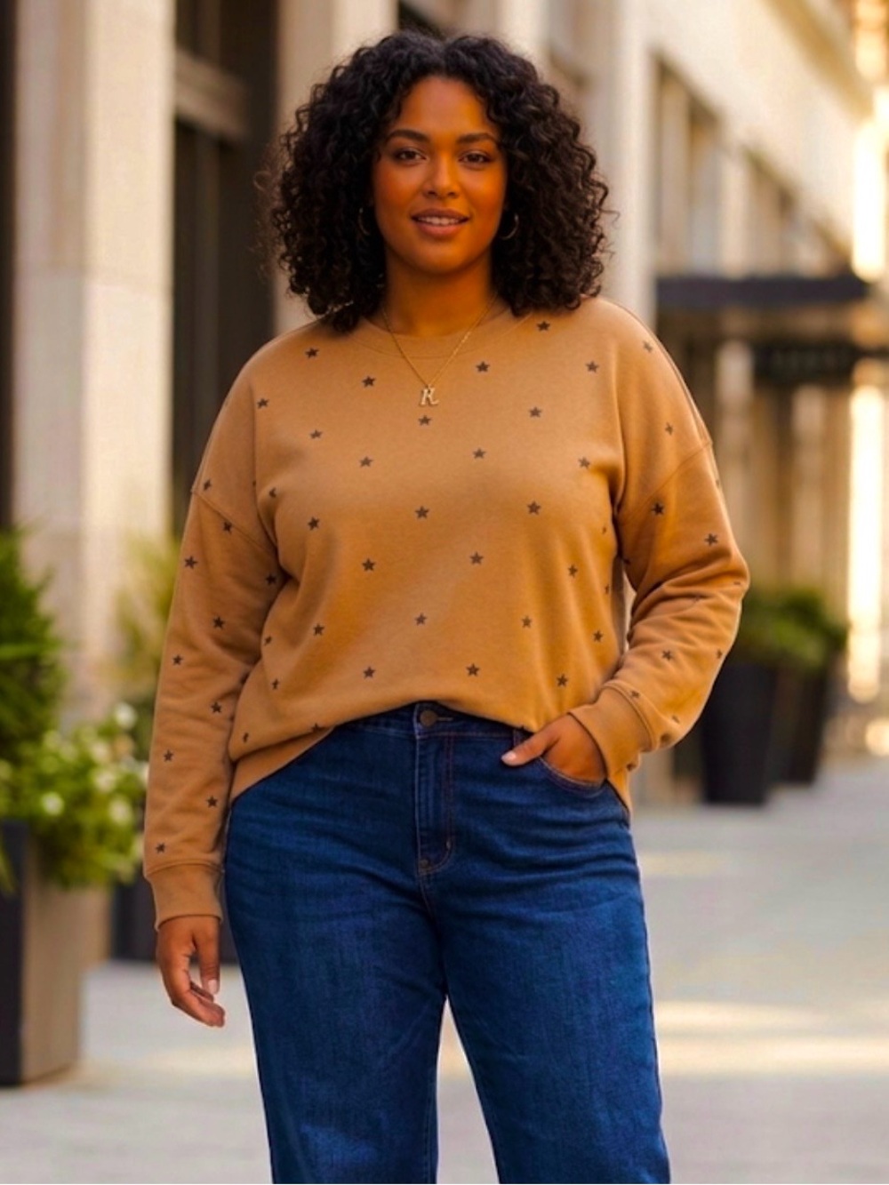 Women’s Plus Gold and Brown Sweatshirt